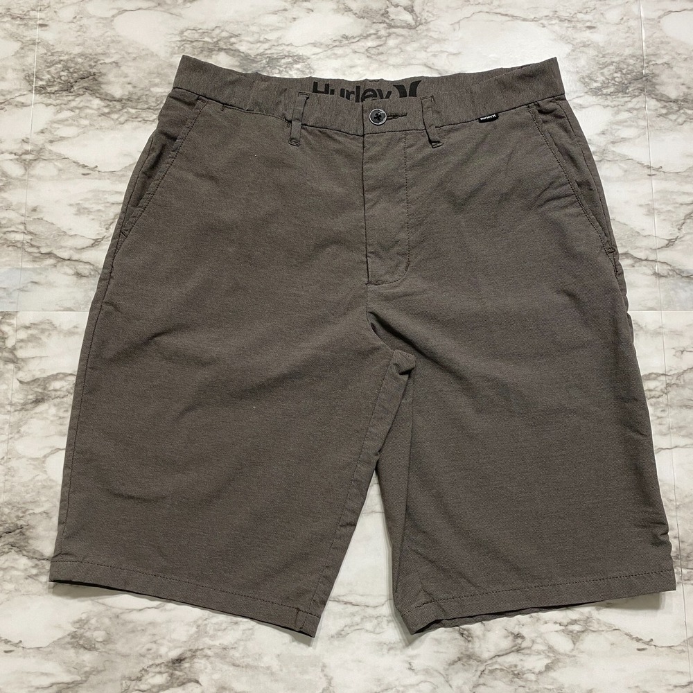 Hurley Men's Shorts 30W Light Brown Flat Front Chino Pockets‎ Casual Inseam 10"